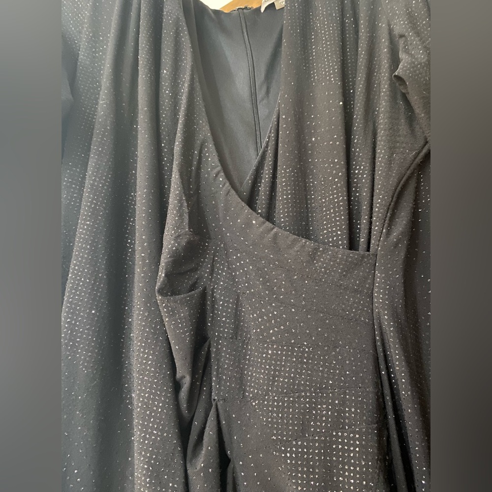 Calvin Klein allover glitter surplice cocktail dress - Picture 2 of 3